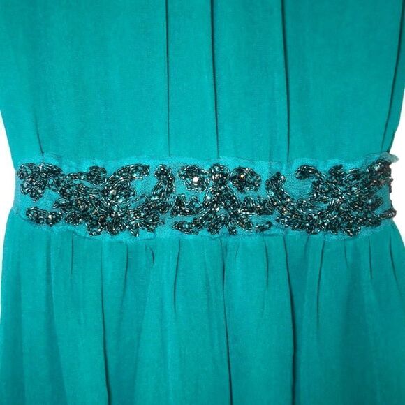 Zara Trafaluc Above the Knee Chiffon  Dress with Bead Detail in Green Women’s XS - Picture 2 of 7